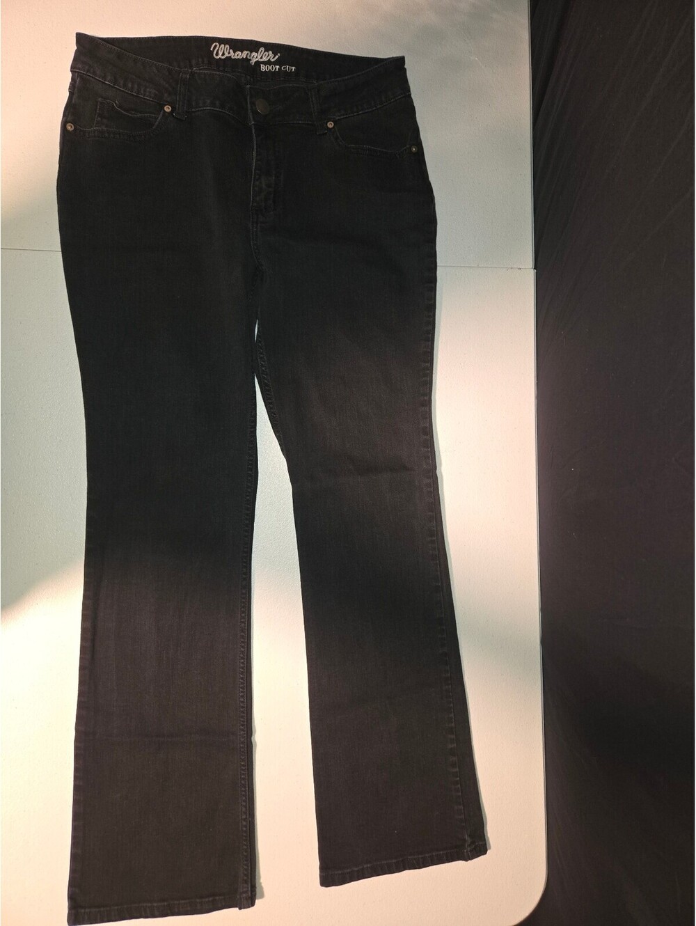 Wrangler Boot Cut Black Jeans Size 13/14 x 34